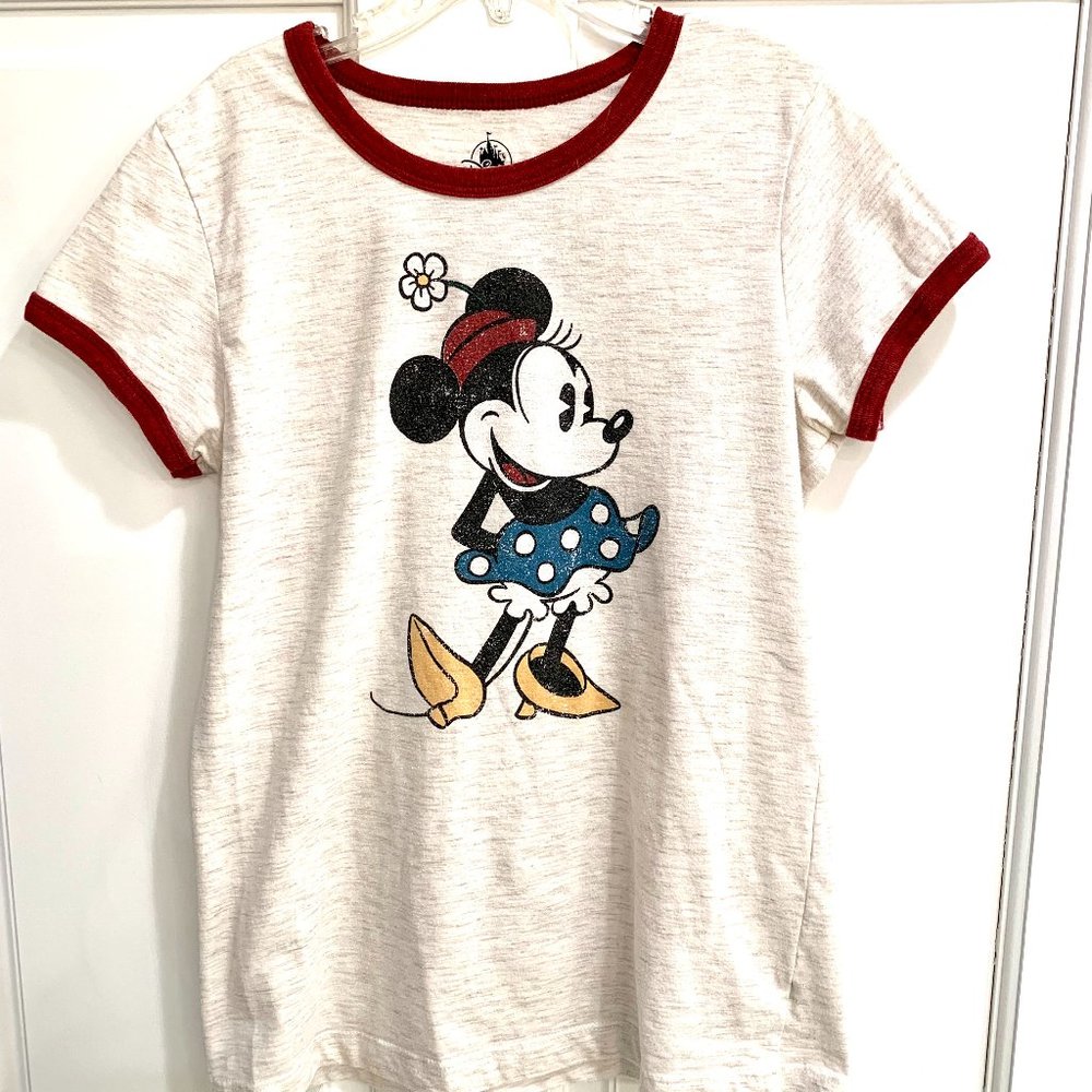 Children’s Disney Minnie Mouse Retro Ringer Tshirt in Oatmeal